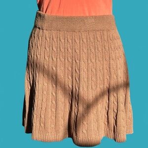Cable Knit Brown Skirt
